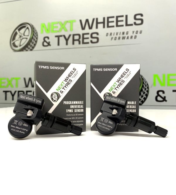 2x TPMS Universal Tyre Pressure Sensor (Black Metal Valve) for Toyota