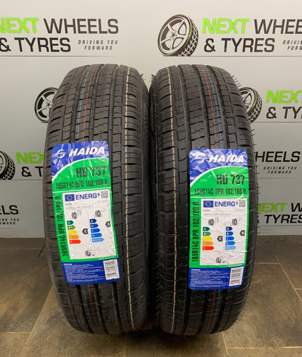 x2  185 14C 185/R14C HAIDA M+S  102/100R COMMERCIAL VAN 185 80 14 NEW TYRE