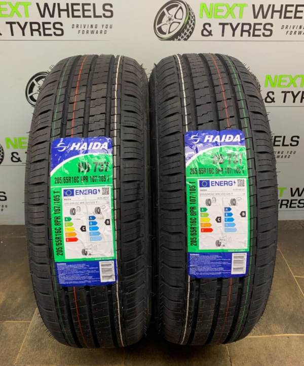 x2 205 65 16C 205/65R16C HAIDA HD737 107/105T COMMERCIAL NEW TYRE