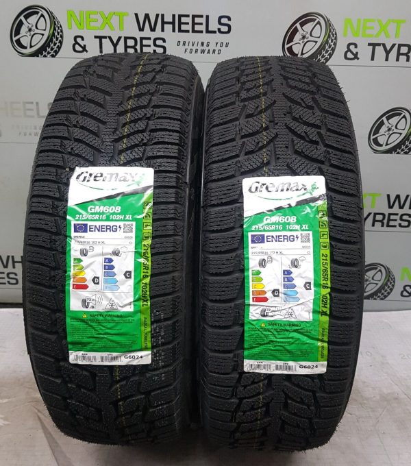 X2 215 65 16 215/65R16 102H XL GREMAX GM608 WINTER M+S NEW TYRES (Pair)