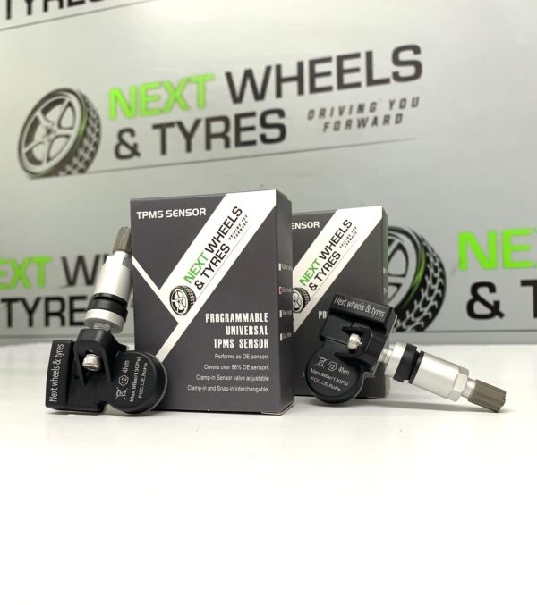 2x TPMS Universal Tyre Pressure Sensor (Silver Metal Valve) for VW Volkswagen