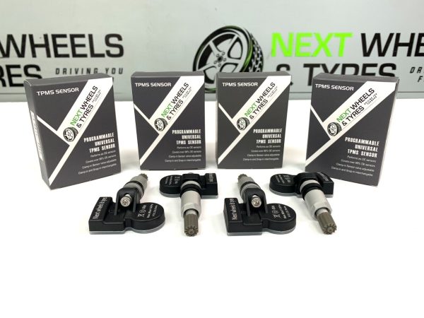 4x TPMS Universal Tyre Pressure Sensor (Silver Metal Valve) for VW Volkswagen